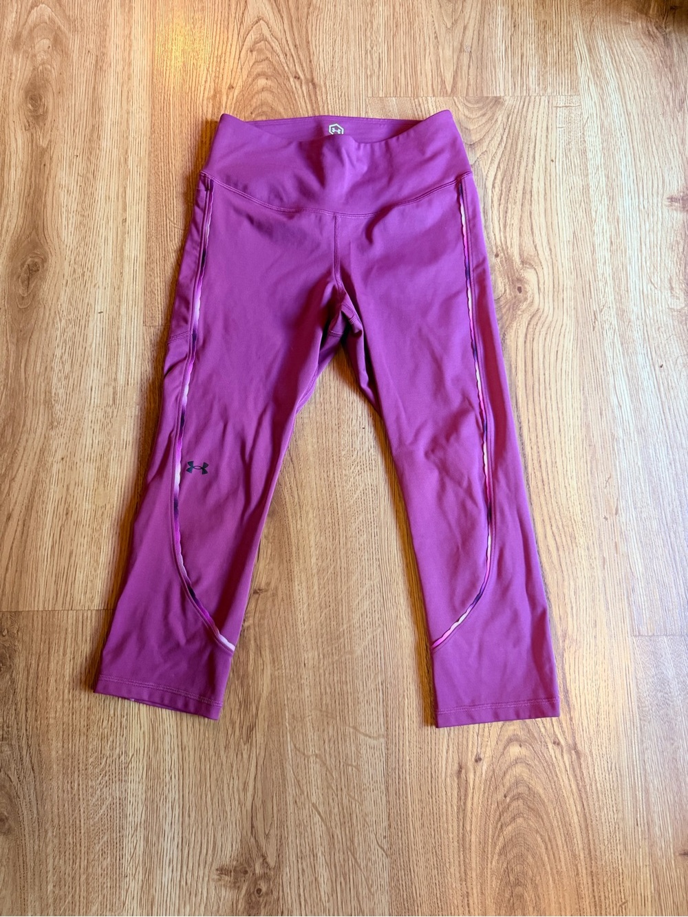 Under Armour Magenta Capri Leggings with Pink Piping